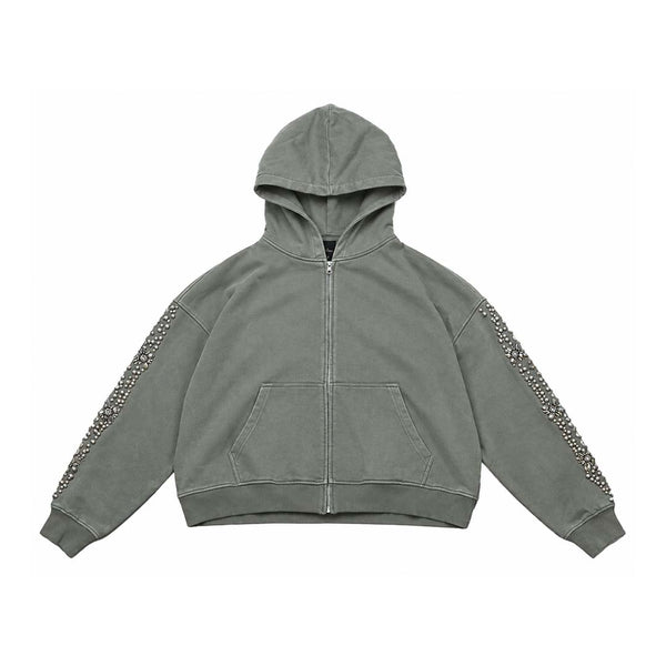 Fraternal What The Pearl Zip Up Hoodie Grey by Fraternal - NWAHYPE No.1 for streetwear Hoodies in USA