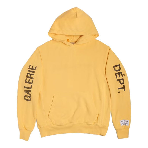 Gallery Dept. ART THAT KILLS Reversible Logo Hoodie Yellow by Gallery Dept - NWAHype 1 for streetwear Hoodies in USA