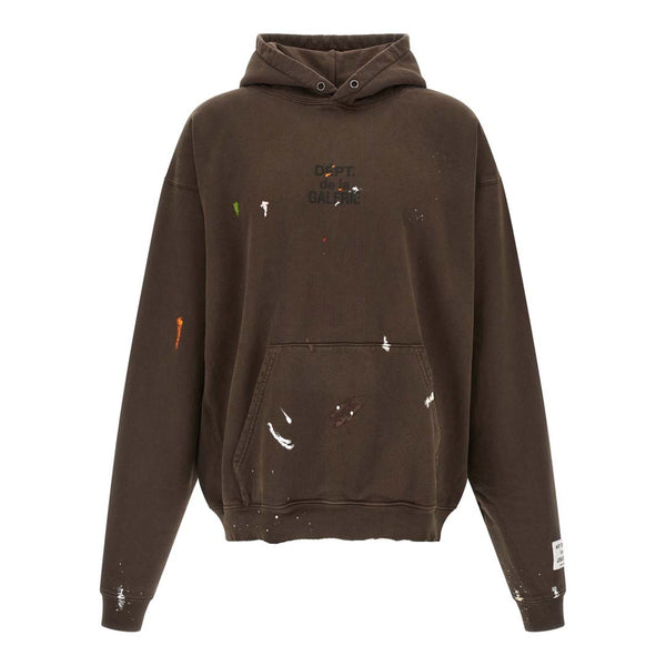 Gallery Dept. French Logo Brown Paint Splatter Hoodie by Gallery Dept - NWAHYPE No.1 for streetwear Hoodies in USA
