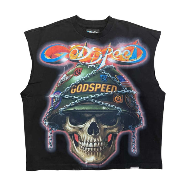 Godspeed Badges of Honor Sleeveless Tee Black by Godspeed - NWAHYPE No.1 for streetwear T-Shirts in USA