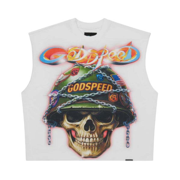 Godspeed Badges of Honor Sleeveless Tee White by Godspeed - NWAHYPE No.1 for streetwear T-Shirts in USA