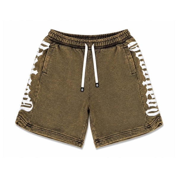 Godspeed Courtside Shorts Brown Wash White by Godspeed - NWAHYPE No.1 for streetwear Shorts in USA