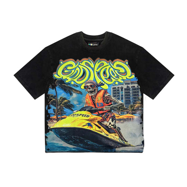 Godspeed Jetski Miami Exclusive Black Tee by Godspeed - NWAHype 1 for streetwear T-Shirts in USA