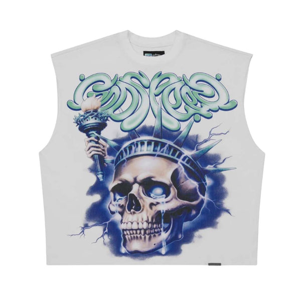 Godspeed Liberty Tears Sleeveless Tee White by Godspeed - NWAHYPE No.1 for streetwear T-Shirts in USA
