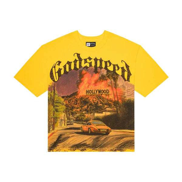 Godspeed Los Scandalous Sunset Yellow Tee by Godspeed - NWAHype 1 for streetwear T-Shirts in USA