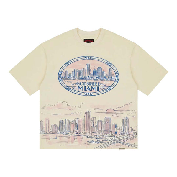 Godspeed Miami Skyline Tee Cream by Godspeed - NWAHYPE No.1 for streetwear T-Shirts in USA