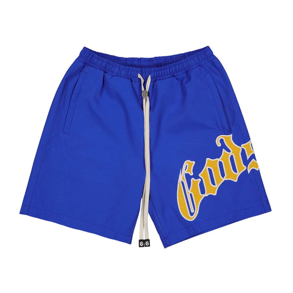 Godspeed OG Logo Nylon Shorts Blue Yellow by Godspeed - NWAHYPE No.1 for streetwear Shorts in USA