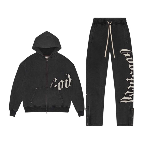 Godspeed OG Logo Sweatsuit V2 Black Washed by Godspeed - NWAHYPE No.1 for streetwear Hoodies in USA
