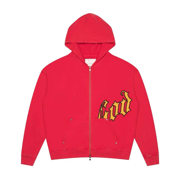 Godspeed OG Logo V2 Zip Up Hoodie Red Yellow by Godspeed - NWAHYPE No.1 for streetwear Hoodies in USA