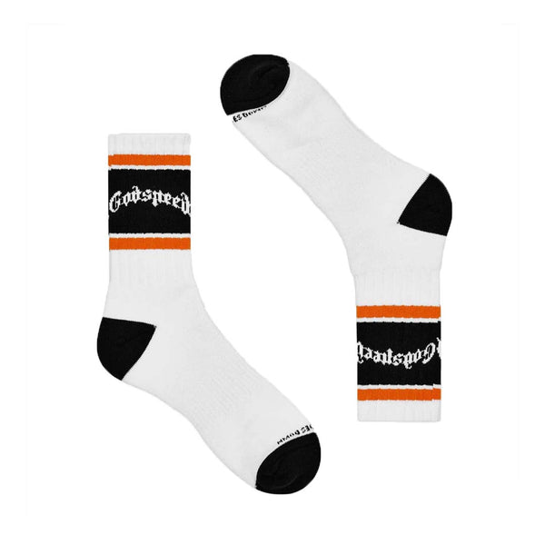 Godspeed OG Striped Socks White Orange by Godspeed - NWAHYPE No.1 for streetwear Accessories in USA
