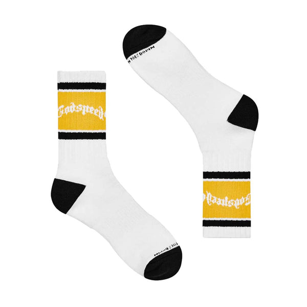 Godspeed OG Striped Socks White Yellow by Godspeed - NWAHYPE No.1 for streetwear Accessories in USA