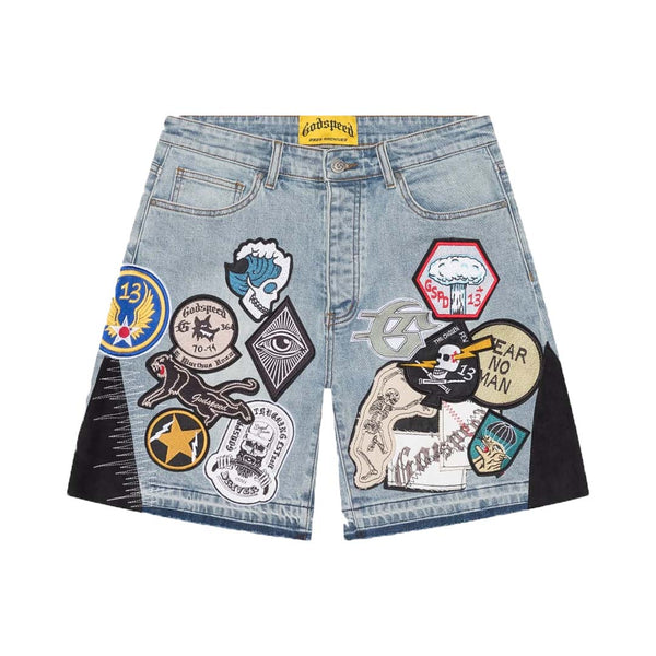 Godspeed Patchwork Denim Shorts V2 Blue by Godspeed - NWAHype No.1 for streetwear Shorts in USA