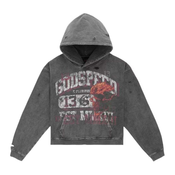 Godspeed Seeing Double Hoodie Grey Wash by Godspeed - NWAHYPE No.1 for streetwear Hoodies in USA