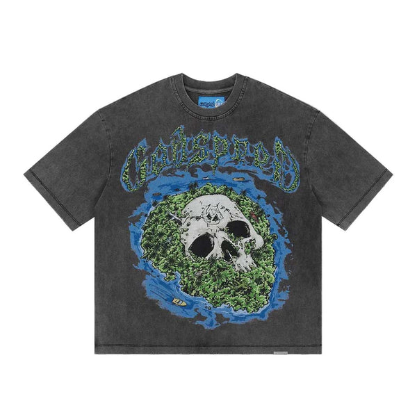 Godspeed Skull Island 2.0 Grey Wash Tee by Godspeed - NWAHYPE No.1 for streetwear T-Shirts in USA
