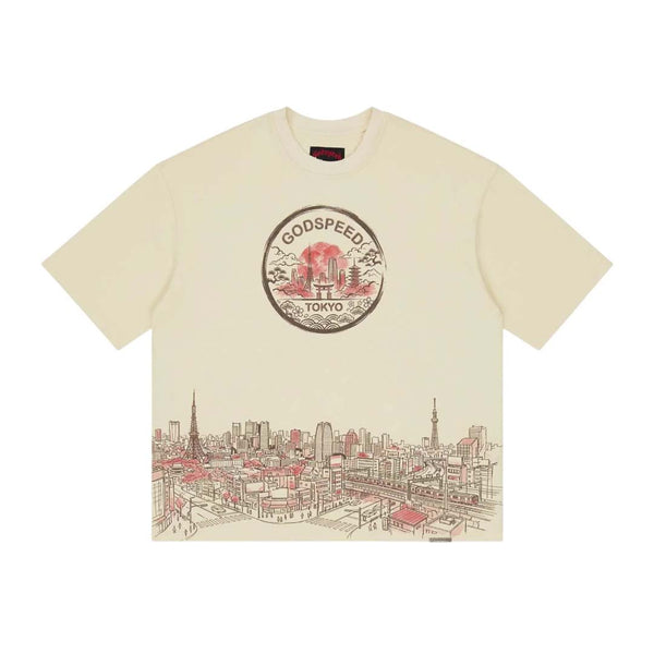 Godspeed Tokyo Skyline Tee Cream by Godspeed - NWAHYPE No.1 for streetwear T-Shirts in USA