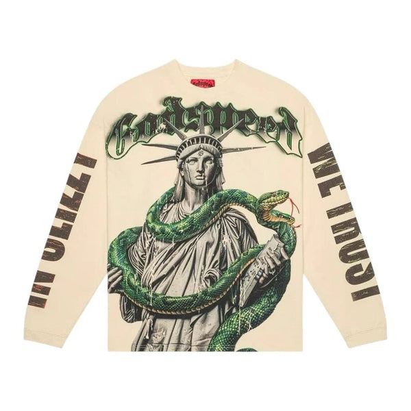 Godspeed Top 5 Slizzy Long Sleeve Tee Bone by Godspeed - NWAHype 1 for streetwear T-Shirts in USA