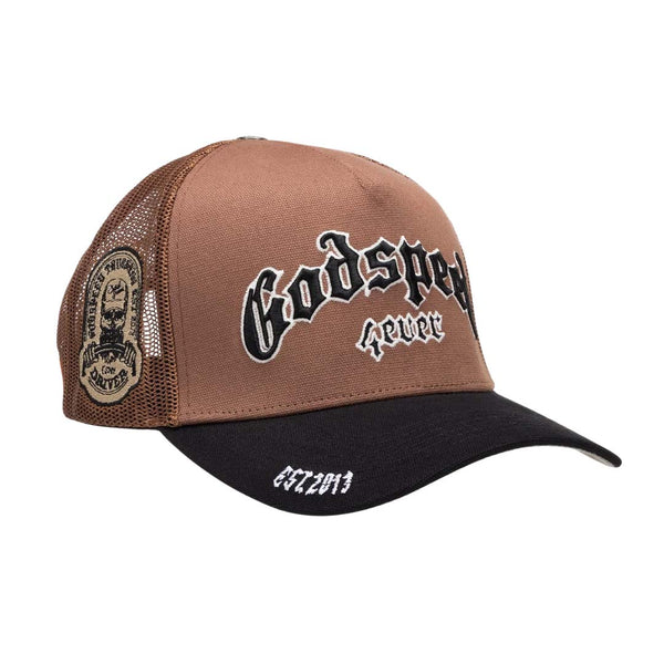 Godspeed Trucker Hat Taupe Brown Black by Godspeed - NWAHype No.1 for streetwear Hats in USA
