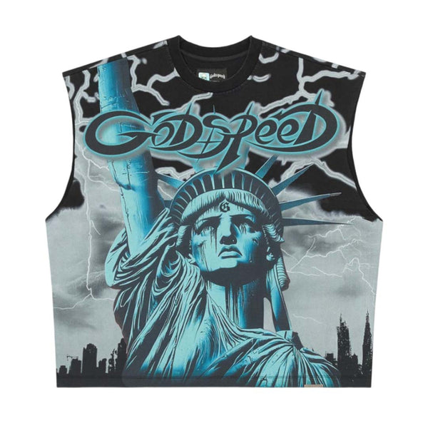 Godspeed Voltage Sleeveless Black Grey Tee by Godspeed - NWAHYPE No.1 for streetwear T-Shirts in USA