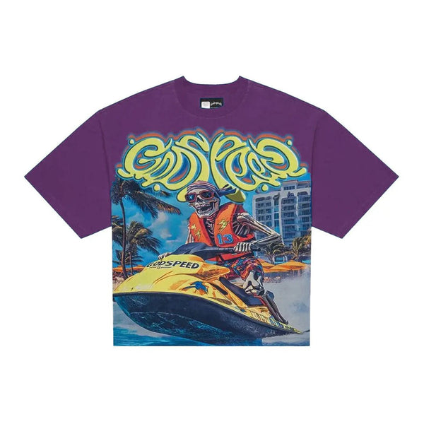 Godspeed Wave Runner Purple Wash Tee by Godspeed - NWAHype 1 for streetwear T-Shirts in USA