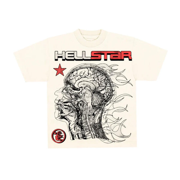 Hellstar Cranium Tee Cream by Hellstar - NWAHype 1 for streetwear T-Shirts in USA