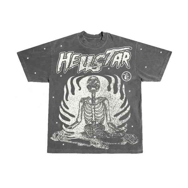 Hellstar Inner Peace Tee Grey by Hellstar - NWAHype 1 for streetwear T-Shirts in USA