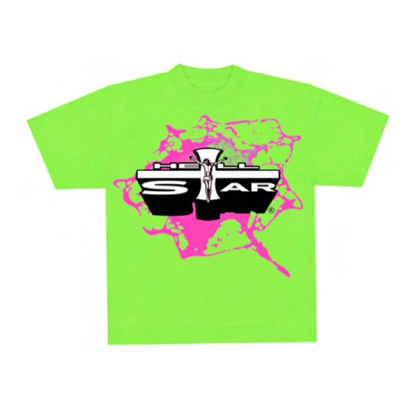 Hellstar Jesus Emblem Tee Lime Neon Green by Hellstar - NWAHype 1 for streetwear T-Shirts in USA