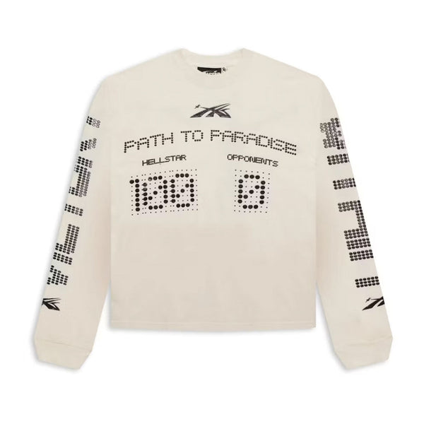 Hellstar Scoreboard Long Sleeve Tee Off White by Hellstar - NWAHype 1 for streetwear T-Shirts in USA