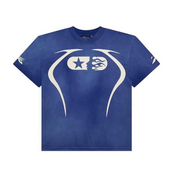 Hellstar Warm Up Tee 'Blue' by Hellstar - NWAHype No.1 for streetwear T-Shirts in USA