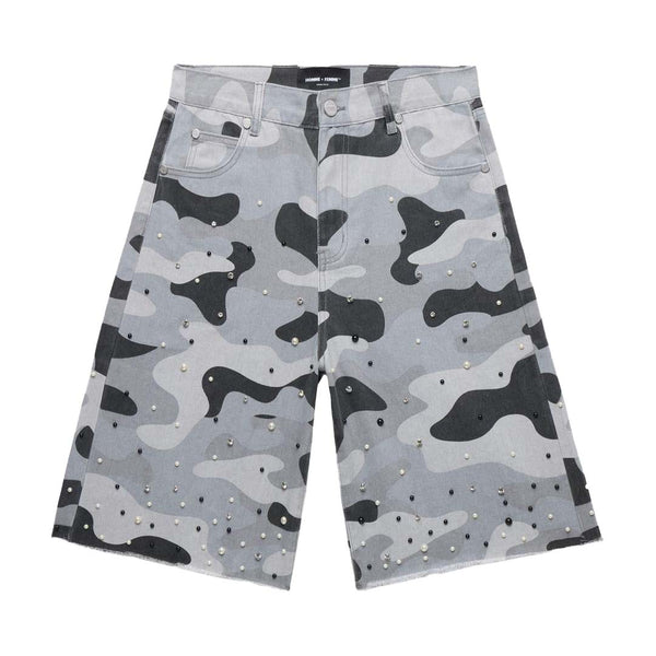 Homme Femme Gemstone Snow Camo Denim Shorts by Homme Femme - NWAHype 1 for streetwear Shorts in USA