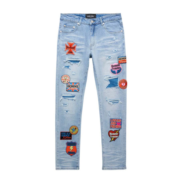 Homme Femme Heartbreak Blue Denim Jeans by Homme Femme - NWAHYPE No.1 for streetwear Pants in USA