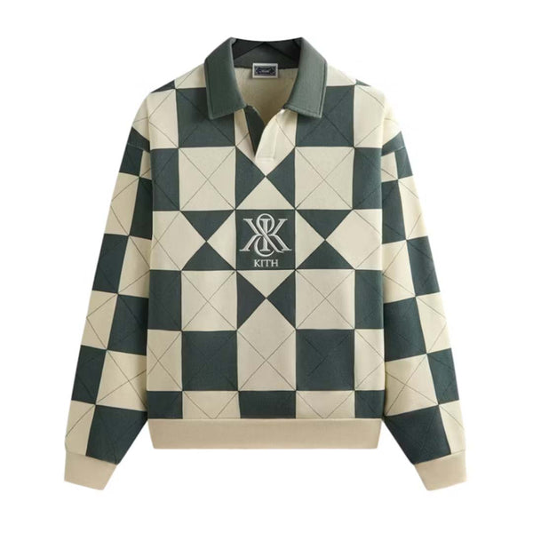 Kith Geo Quilted Nelson Rugby Sandrift by Kith - NWAHYPE No.1 for streetwear Hoodies in USA