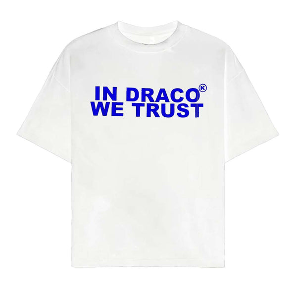 Kixkz In Draco We Trust Tee White Blue by Kixkz Clothing - NWAHYPE No.1 for streetwear T-Shirts in USA