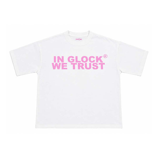 Kixkz In Glock We Trust Tee White Pink by GLOCK - NWAHYPE No.1 for streetwear T-Shirts in USA
