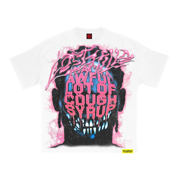 Lost Hills x Cough Syrup Head Tee White by Lost Hills - NWAHype 1 for streetwear T-Shirts in USA