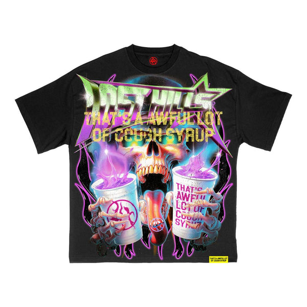 Lost Hills x Cough Syrup Skull Tee Black by Lost Hills - NWAHype 1 for streetwear T-Shirts in USA