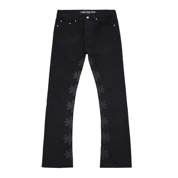 Lost Shadows Studded Sun Logo Denim Jeans Black Black by Lost Shadows - NWAHYPE No.1 for streetwear Pants in USA