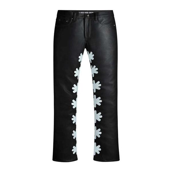 Lost Shadows Sun Logo Leather Pants Black Frost by Lost Shadows - NWAHYPE No.1 for streetwear Pants in USA