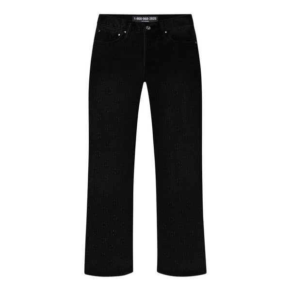 Lost Shdws Black Embossed Denim Jeans by Lost Shadows - NWAHYPE No.1 for streetwear Pants in USA