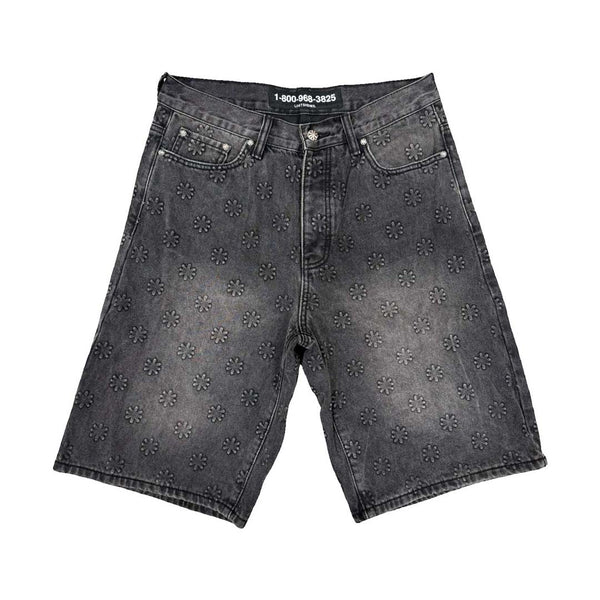 Lost Shdws Embossed Logo Washed Black by Lost Shadows - NWAHYPE No.1 for streetwear Shorts in USA