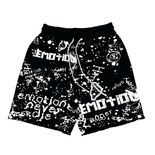 Mixed Emotions Black Graffiti Shorts by Mixed Emotions - NWAHYPE No.1 for streetwear Shorts in USA