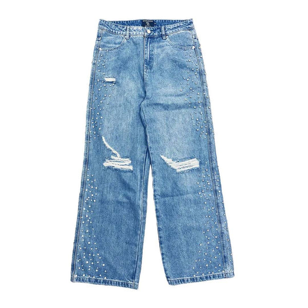 Mixed Emotions Blue Stone Baggy Denim Jeans by Mixed Emotions - NWAHYPE No.1 for streetwear Pants in USA