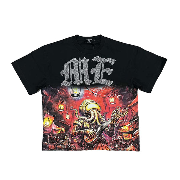 Mixed Emotions Octopus Rhinestone Black Tee by Mixed Emotions - NWAHype 1 for streetwear T-Shirts in USA