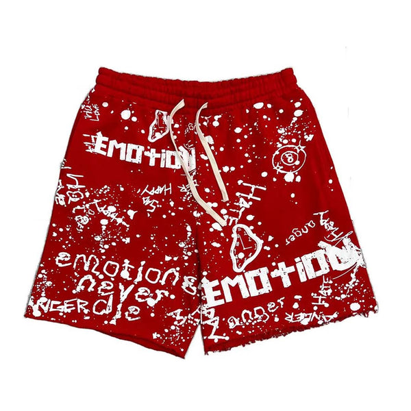 Mixed Emotions Red Graffiti Shorts by Mixed Emotions - NWAHYPE No.1 for streetwear Shorts in USA