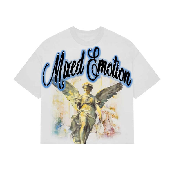 Mixed Emotions White Blue Rhinestone Cropped Tee by Mixed Emotions - NWAHYPE No.1 for streetwear T-Shirts in USA