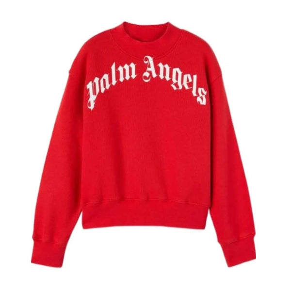 Palm Angels KIDS Classic Over Logo Crewneck Red White by Palm Angels - NWAHYPE No.1 for streetwear KIDS in USA