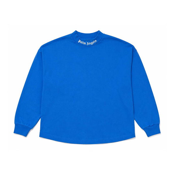 Palm Angels KIDS Classic Over Logo Tee L/S Blue White by Palm Angels - NWAHYPE No.1 for streetwear KIDS in USA