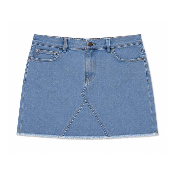 Palm Angels KIDS Denim Skirt Light Blue Green Palm Tree by Palm Angels - NWAHYPE No.1 for streetwear KIDS in USA