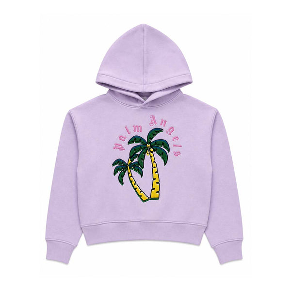 Palm Angels KIDS Hoodie Fleece Palm Tree Lilac Purple Green by Palm Angels - NWAHYPE No.1 for streetwear KIDS in USA