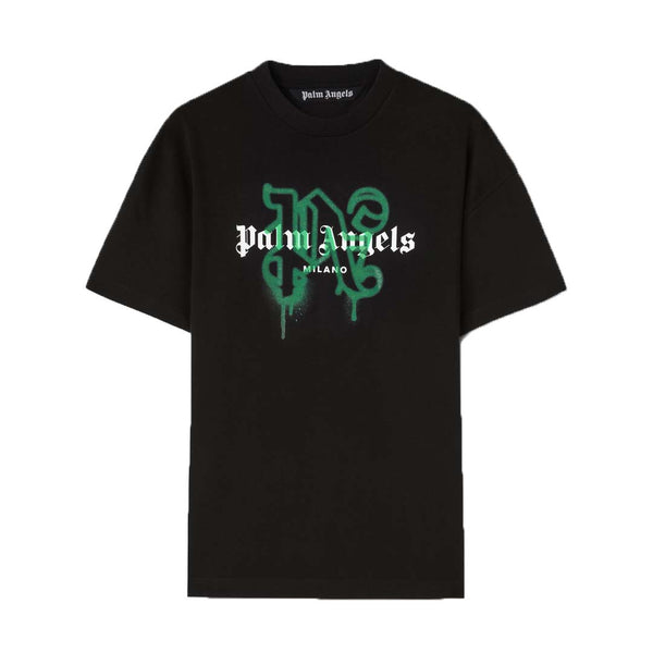 Palm Angels Milano Monogram Spray Tee Black by Palm Angels - NWAHype No.1 for streetwear T-Shirts in USA
