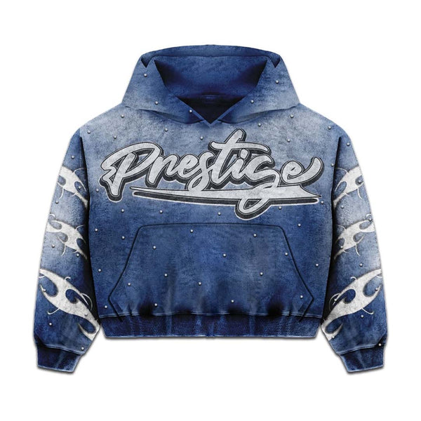 Prestige Flames Hoodie Faded Blue by Prestige - NWAHYPE No.1 for streetwear Hoodies in USA